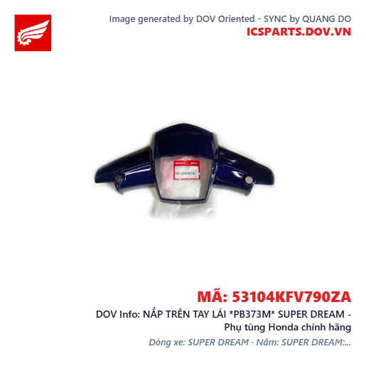 NẮP TRÊN TAY LÁI *PB373M* SUPER DREAM - Phụ tùng Honda chính hãng