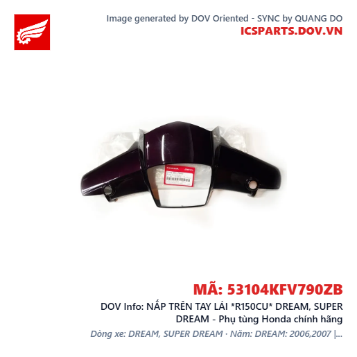 NẮP TRÊN TAY LÁI *R150CU* DREAM, SUPER DREAM - Phụ tùng Honda chính hãng