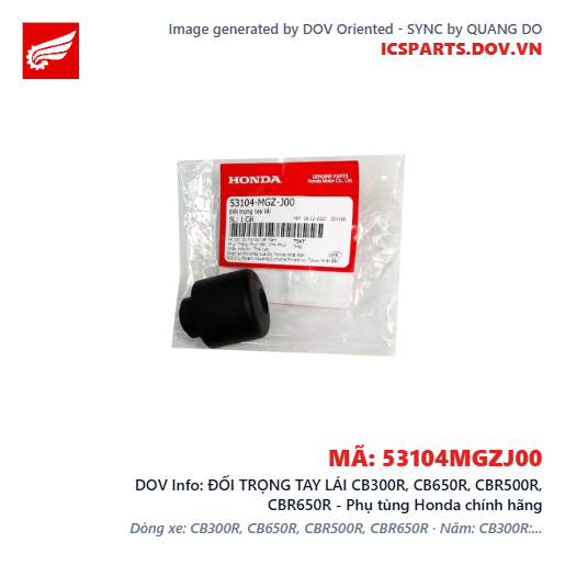ĐỐI TRỌNG TAY LÁI CB300R, CB650R, CBR500R, CBR650R - Phụ tùng Honda chính hãng
