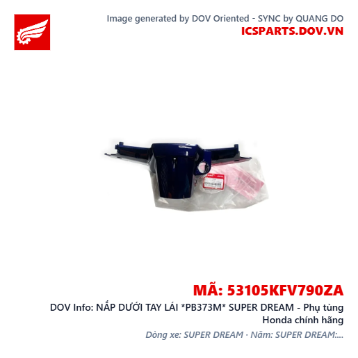 NẮP DƯỚI TAY LÁI *PB373M* SUPER DREAM - Phụ tùng Honda chính hãng