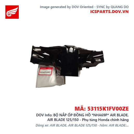 BỘ NẮP ỐP ĐỒNG HỒ *NHA69P* AIR BLADE, AIR BLADE 125/150 - Phụ tùng Honda chính hãng