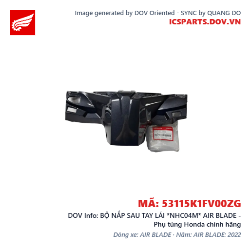 BỘ NẮP SAU TAY LÁI *NHC04M* AIR BLADE - Phụ tùng Honda chính hãng