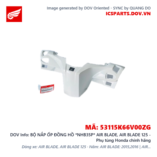 BỘ NẮP ỐP ĐỒNG HỒ *NHB35P* AIR BLADE, AIR BLADE 125 - Phụ tùng Honda chính hãng