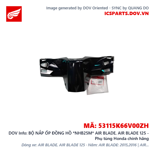 BỘ NẮP ỐP ĐỒNG HỒ *NHB25M* AIR BLADE, AIR BLADE 125 - Phụ tùng Honda chính hãng