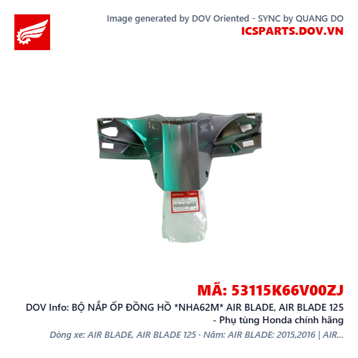 BỘ NẮP ỐP ĐỒNG HỒ *NHA62M* AIR BLADE, AIR BLADE 125 - Phụ tùng Honda chính hãng