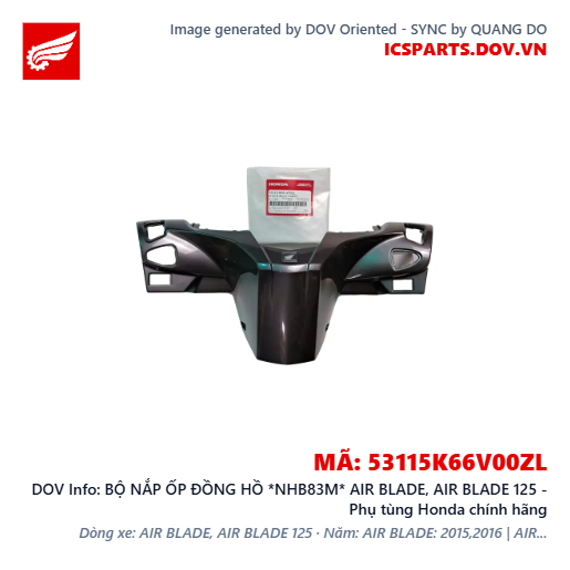 BỘ NẮP ỐP ĐỒNG HỒ *NHB83M* AIR BLADE, AIR BLADE 125 - Phụ tùng Honda chính hãng