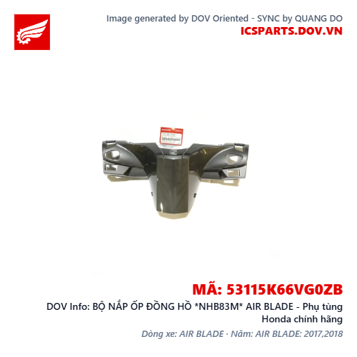 BỘ NẮP ỐP ĐỒNG HỒ *NHB83M* AIR BLADE - Phụ tùng Honda chính hãng