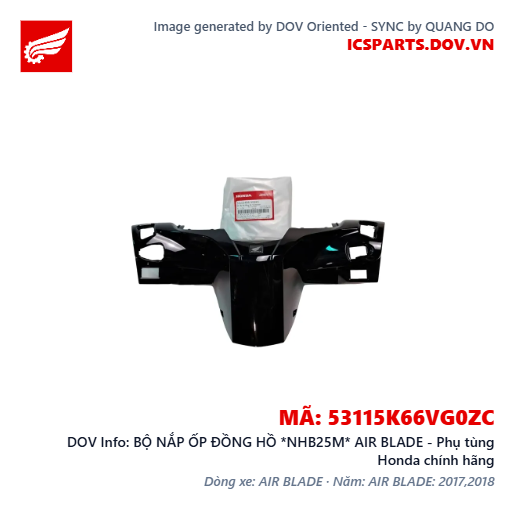 BỘ NẮP ỐP ĐỒNG HỒ *NHB25M* AIR BLADE - Phụ tùng Honda chính hãng