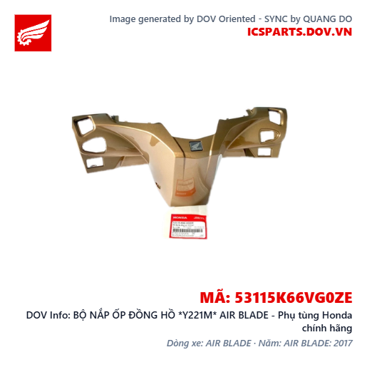 BỘ NẮP ỐP ĐỒNG HỒ *Y221M* AIR BLADE - Phụ tùng Honda chính hãng