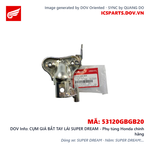 CỤM GIÁ BẮT TAY LÁI SUPER DREAM - Phụ tùng Honda chính hãng
