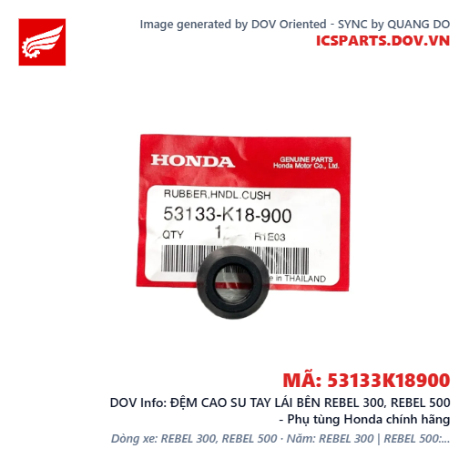 ĐỆM CAO SU TAY LÁI BÊN REBEL 300, REBEL 500 - Phụ tùng Honda chính hãng