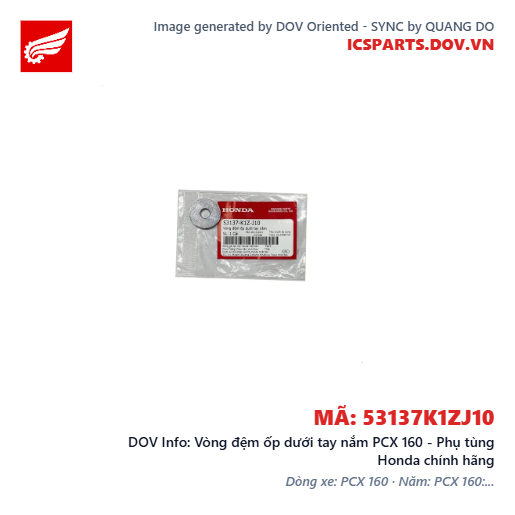 Vòng đệm ốp dưới tay nắm PCX 160 - Phụ tùng Honda chính hãng