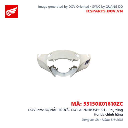 BỘ NẮP TRƯỚC TAY LÁI *NHB35P* SH - Phụ tùng Honda chính hãng