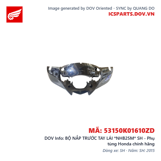 BỘ NẮP TRƯỚC TAY LÁI *NHB25M* SH - Phụ tùng Honda chính hãng