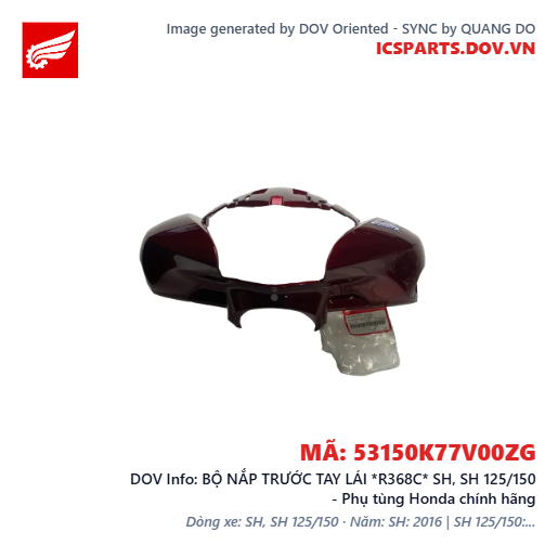BỘ NẮP TRƯỚC TAY LÁI *R368C* SH, SH 125/150 - Phụ tùng Honda chính hãng