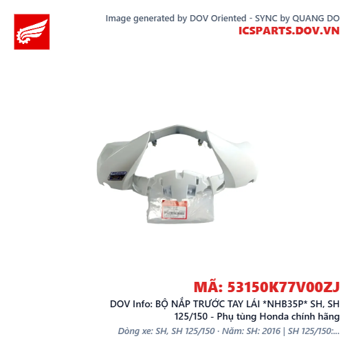 BỘ NẮP TRƯỚC TAY LÁI *NHB35P* SH, SH 125/150 - Phụ tùng Honda chính hãng