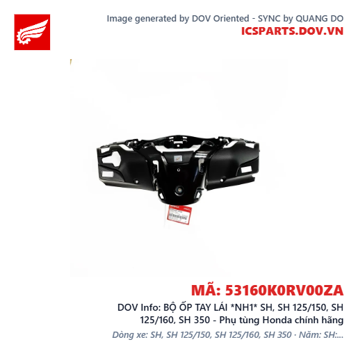 BỘ ỐP TAY LÁI *NH1* SH, SH 125/150, SH 125/160, SH 350 - Phụ tùng Honda chính hãng