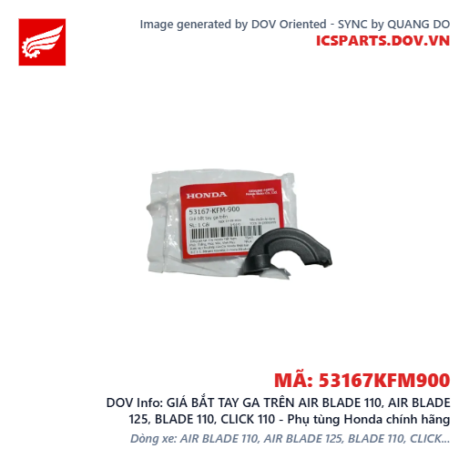 GIÁ BẮT TAY GA TRÊN AIR BLADE 110, AIR BLADE 125, BLADE 110, CLICK 110 - Phụ tùng Honda chính hãng