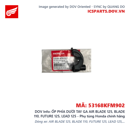 ỐP PHÍA DƯỚI TAY GA AIR BLADE 125, BLADE 110, FUTURE 125, LEAD 125 - Phụ tùng Honda chính hãng