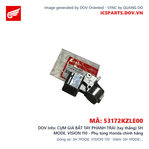 CỤM GIÁ BẮT TAY PHANH TRÁI (tay thắng) SH MODE, VISION 110 - Phụ tùng Honda chính hãng