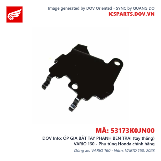 ỐP GIÁ BẮT TAY PHANH BÊN TRÁI (tay thắng) VARIO 160 - Phụ tùng Honda chính hãng
