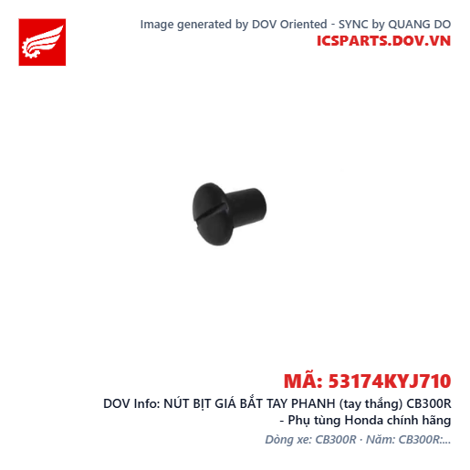 NÚT BỊT GIÁ BẮT TAY PHANH (tay thắng) CB300R - Phụ tùng Honda chính hãng