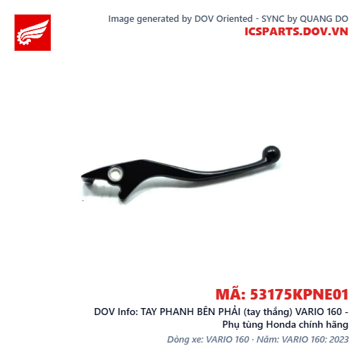 TAY PHANH BÊN PHẢI (tay thắng) VARIO 160 - Phụ tùng Honda chính hãng