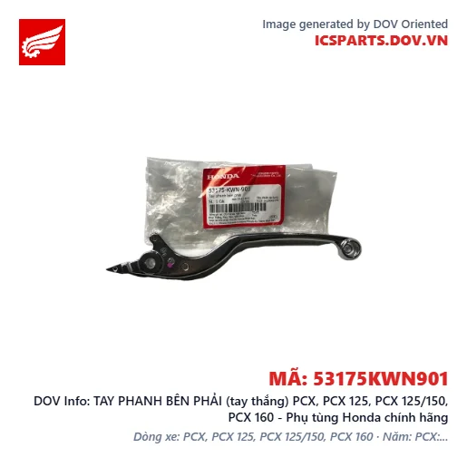 TAY PHANH BÊN PHẢI (tay thắng) PCX, PCX 125, PCX 125/150, PCX 160 - Phụ tùng Honda chính hãng