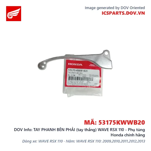TAY PHANH BÊN PHẢI (tay thắng) WAVE RSX 110 - Phụ tùng Honda chính hãng