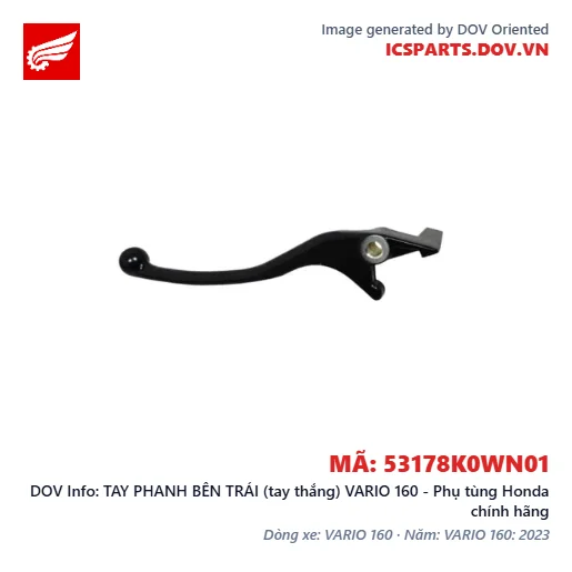 TAY PHANH BÊN TRÁI (tay thắng) VARIO 160 - Phụ tùng Honda chính hãng