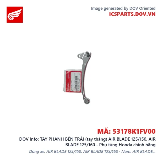 TAY PHANH BÊN TRÁI (tay thắng) AIR BLADE 125/150, AIR BLADE 125/160 - Phụ tùng Honda chính hãng