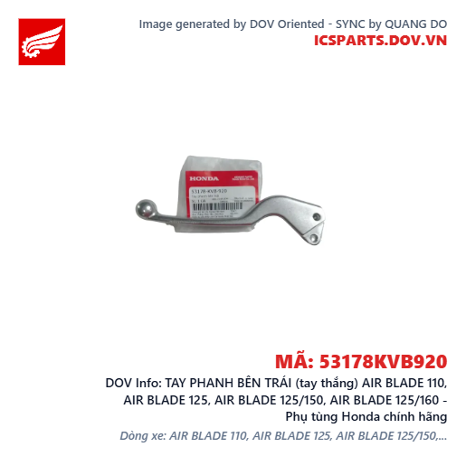 TAY PHANH BÊN TRÁI (tay thắng) AIR BLADE 110, AIR BLADE 125, AIR BLADE 125/150, AIR BLADE 125/160 - Phụ tùng Honda chính hãng