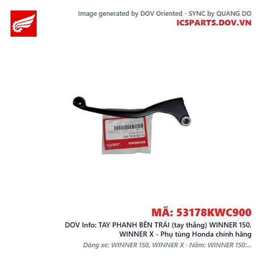 TAY PHANH BÊN TRÁI (tay thắng) WINNER 150, WINNER X - Phụ tùng Honda chính hãng