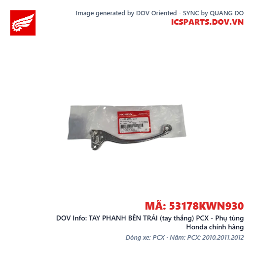 TAY PHANH BÊN TRÁI (tay thắng) PCX - Phụ tùng Honda chính hãng
