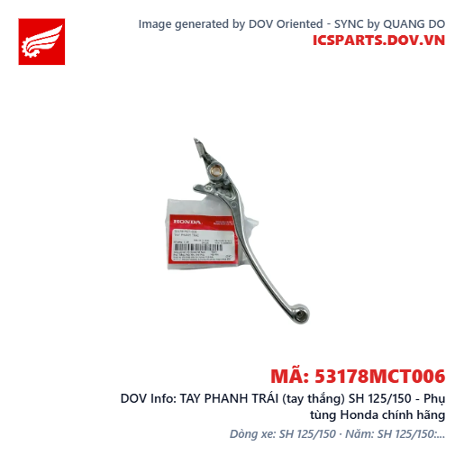 TAY PHANH TRÁI (tay thắng) SH 125/150 - Phụ tùng Honda chính hãng