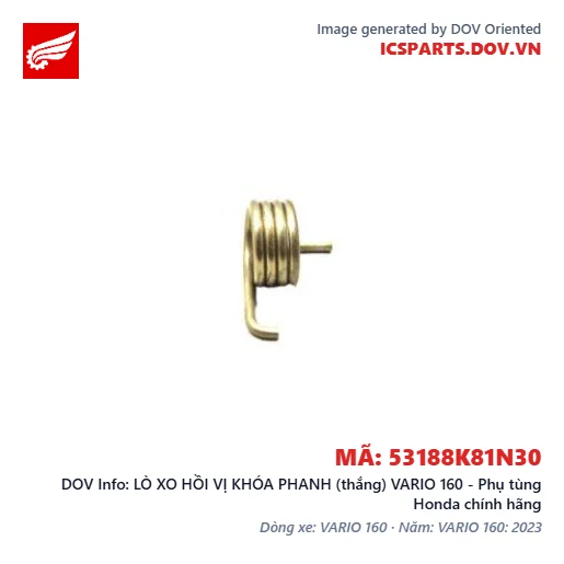 LÒ XO HỒI VỊ KHÓA PHANH (thắng) VARIO 160 - Phụ tùng Honda chính hãng