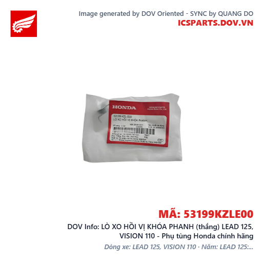 LÒ XO HỒI VỊ KHÓA PHANH (thắng) LEAD 125, VISION 110 - Phụ tùng Honda chính hãng