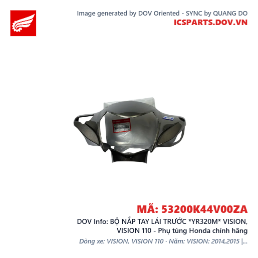 BỘ NẮP TAY LÁI TRƯỚC *YR320M* VISION, VISION 110 - Phụ tùng Honda chính hãng