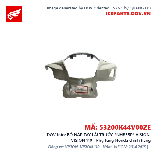 BỘ NẮP TAY LÁI TRƯỚC *NHB35P* VISION, VISION 110 - Phụ tùng Honda chính hãng