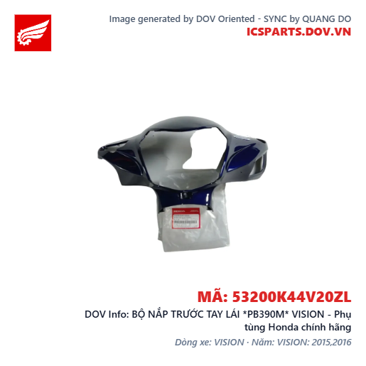 BỘ NẮP TRƯỚC TAY LÁI *PB390M* VISION - Phụ tùng Honda chính hãng