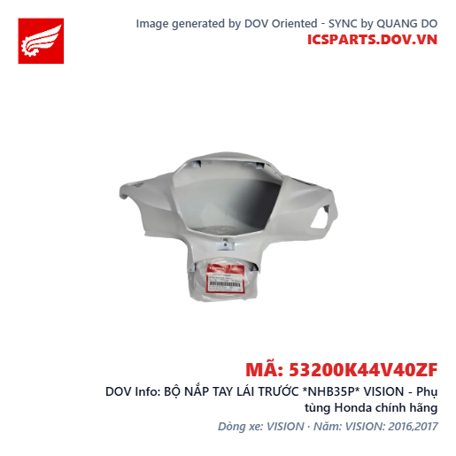 BỘ NẮP TAY LÁI TRƯỚC *NHB35P* VISION - Phụ tùng Honda chính hãng