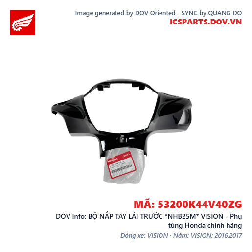 BỘ NẮP TAY LÁI TRƯỚC *NHB25M* VISION - Phụ tùng Honda chính hãng