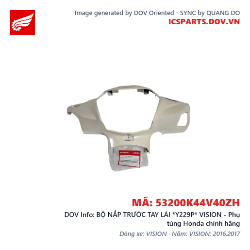 BỘ NẮP TRƯỚC TAY LÁI *Y229P* VISION - Phụ tùng Honda chính hãng