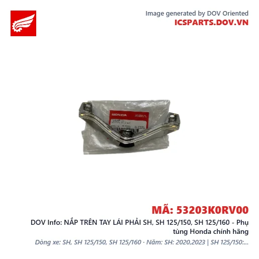 NẮP TRÊN TAY LÁI PHẢI SH, SH 125/150, SH 125/160 - Phụ tùng Honda chính hãng