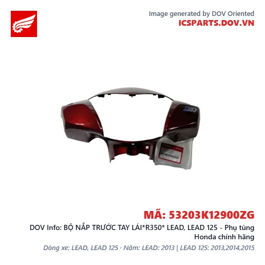 BỘ NẮP TRƯỚC TAY LÁI*R350* LEAD, LEAD 125 - Phụ tùng Honda chính hãng