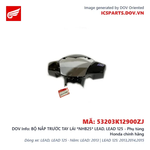 BỘ NẮP TRƯỚC TAY LÁI *NHB25* LEAD, LEAD 125 - Phụ tùng Honda chính hãng
