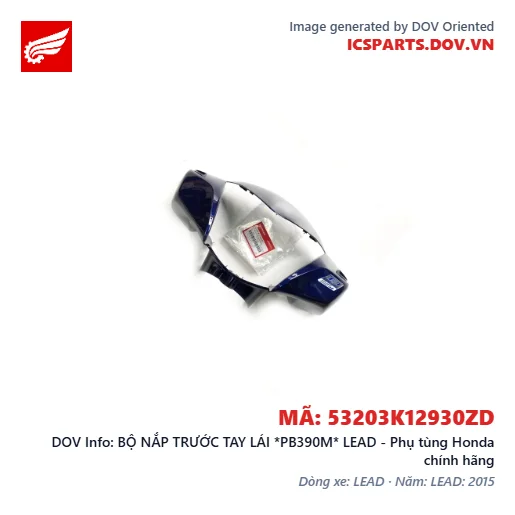 BỘ NẮP TRƯỚC TAY LÁI *PB390M* LEAD - Phụ tùng Honda chính hãng