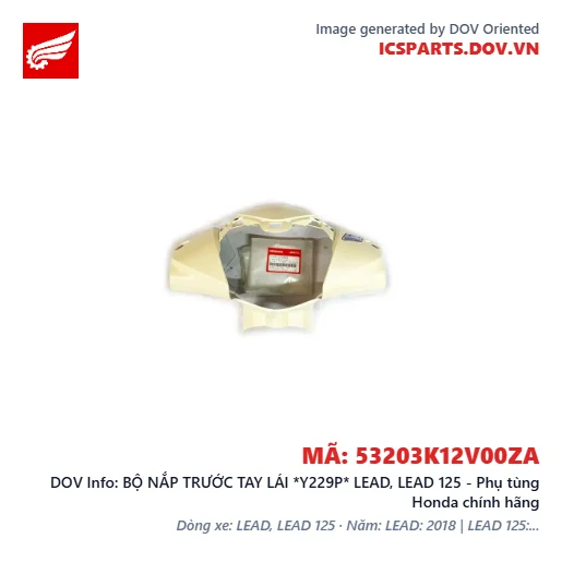 BỘ NẮP TRƯỚC TAY LÁI *Y229P* LEAD, LEAD 125 - Phụ tùng Honda chính hãng
