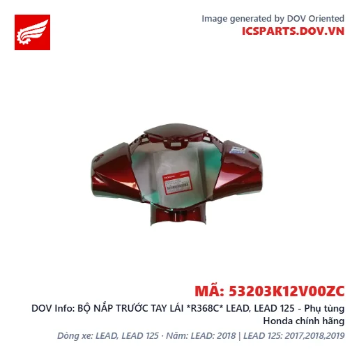 BỘ NẮP TRƯỚC TAY LÁI *R368C* LEAD, LEAD 125 - Phụ tùng Honda chính hãng