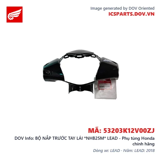 BỘ NẮP TRƯỚC TAY LÁI *NHB25M* LEAD - Phụ tùng Honda chính hãng
